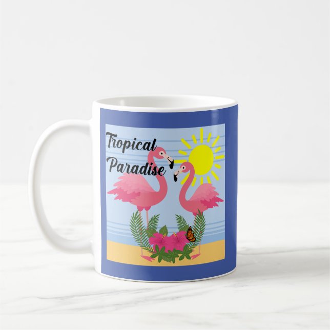 Tropical Paradise Rosa Flamingo - Classic Mugg (Vänster)