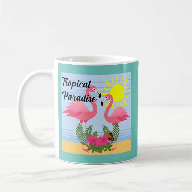 Tropical Paradise Rosa Flamingo - Classic Mugg (Vänster)
