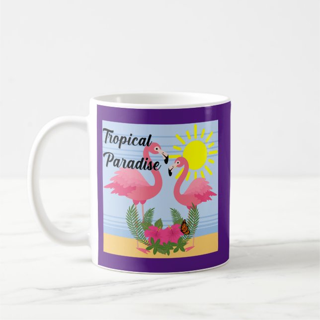 Tropical Paradise Rosa Flamingo - Classic Mugg (Vänster)