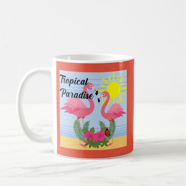 Tropical Paradise Rosa Flamingo - Classic Mugg (Vänster)