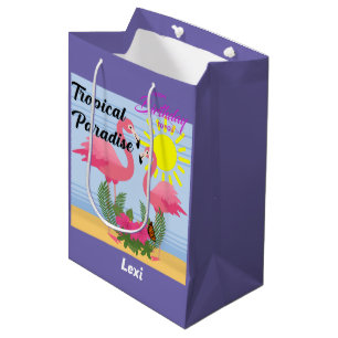 Tropical Paradise Rosa Flamingo - Gift Bag - Mediu