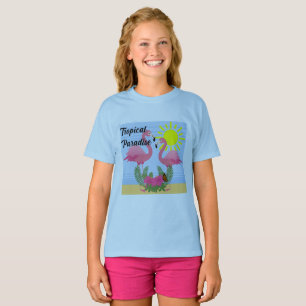 Tropical Paradise Rosa Flamingo - Girls'Basic T-S T Shirt