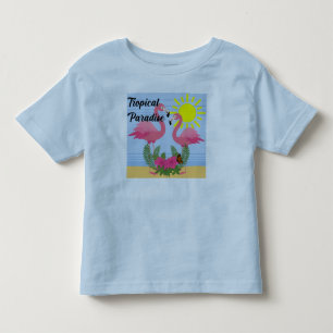 Tropical Paradise Rosa Flamingo - Småbarn Bra Jer T Shirt