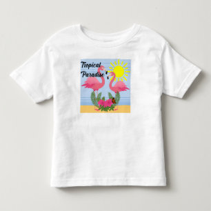 Tropical Paradise Rosa Flamingo - Småbarn Bra Jer T Shirt