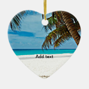 Tropical Paradise Template-Sunny Day på stranden Julgransprydnad Keramik