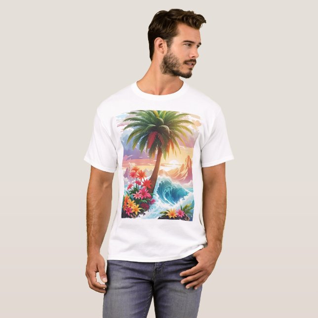Tropical Paradise Vibes T-Shirt (Hel framsida)