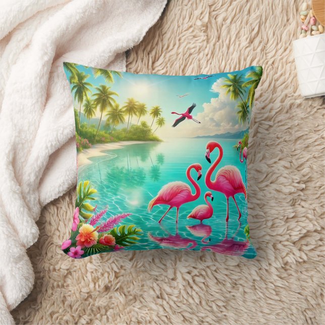 Tropical Paradise with Vibrant Flamingos by Crysta Kudde (Filt)