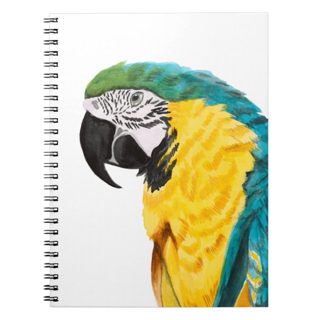 Tropical Parrot Bird Anteckningsbok Med Spiral (Framsidan)