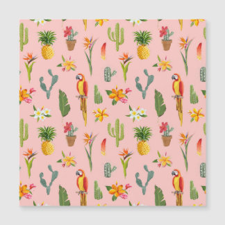 Tropical Parrot, Cactus Vintage Mönster.