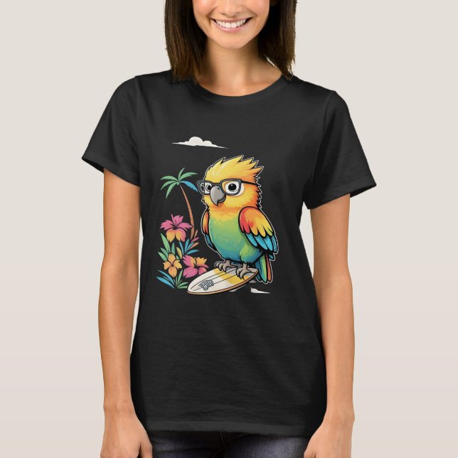 Tropical Parrot Chill Vibes - Sunset Beach Shirt T Shirt (Framsida)