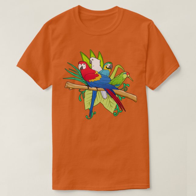 Tropical Parrot Gift Product Pet Parrots Bird Maca T Shirt (Design framsida)