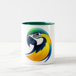 Tropical Parrot Illustration Två-Tonad Mugg