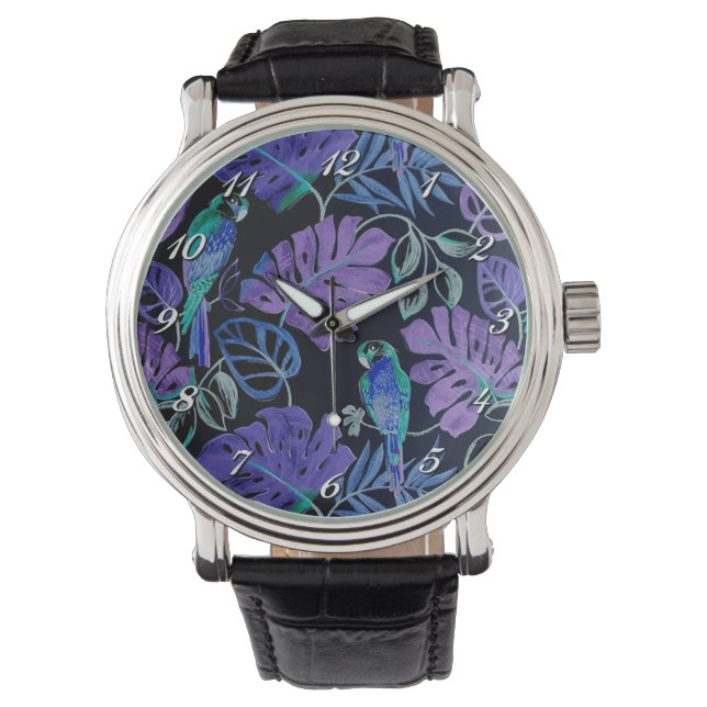 Tropical Parrot Paradise Wrist Watch Armbandsur (Framsida)