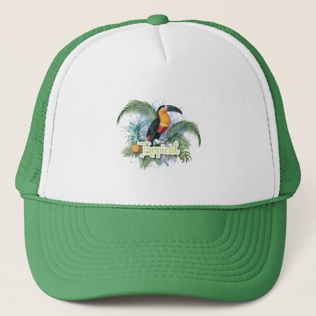 Tropical Parrot Theme Truckerkeps (Framsida)