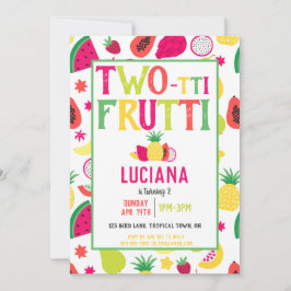 Tropical Parrot Tutti Frutti Fruit Födelsedagsfest Inbjudningar
