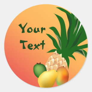 Tropical Party Food Sticker Runt Klistermärke