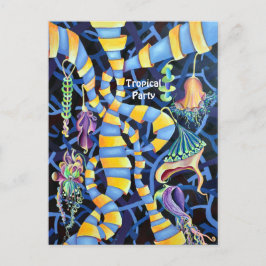 Tropical Party - Luminescence Tropical Abstrakt Inbjudan Vykort