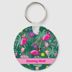 🤩 Tropical party med pickleball, anpassningsbar t Nyckelring