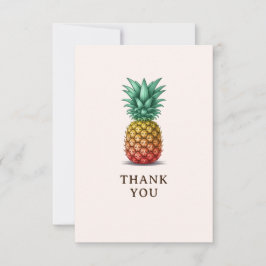 Tropical party retro pineapple tack kort