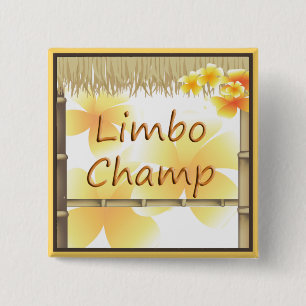 Tropical Party Tiki Hut Limbo Champ Button Knapp