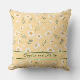 Tropical Pastel Daisy Floral Pattern Outdoor Kudde