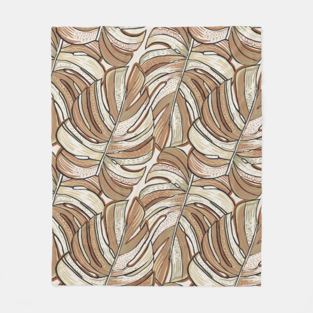 Tropical pattern. Graphic design with amazing mons Fleecefilt (Framsidan)