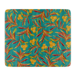 Tropical Pattern with Red and Yellow Leaves
