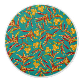 Tropical Pattern with Red and Yellow Leaves Knopp