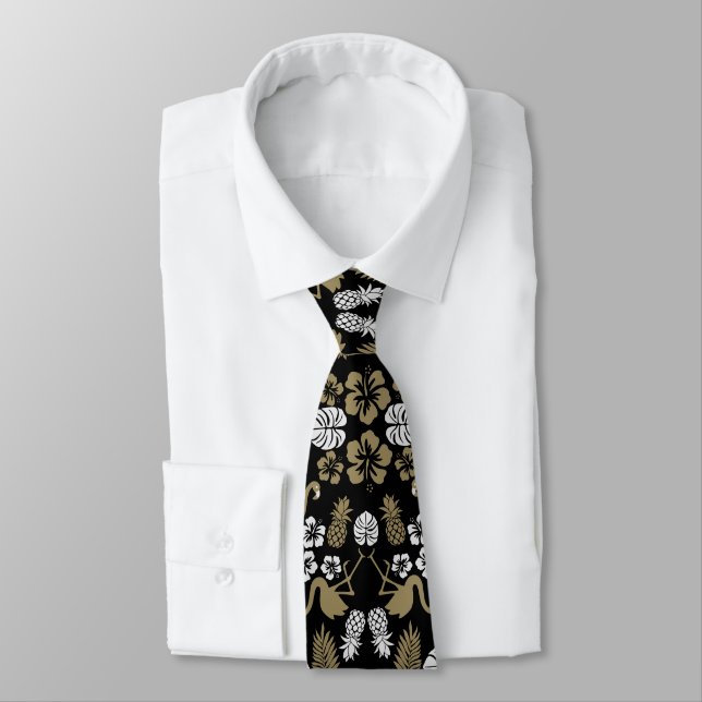 Tropical Patterned guld Blommigt Slips (Bunden)