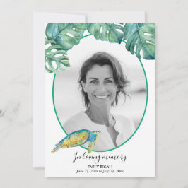 Tropical Photo Death Notice and Funeral Invitation Inbjudningar