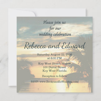 Tropical Photo Wedding Invitation Inbjudningar