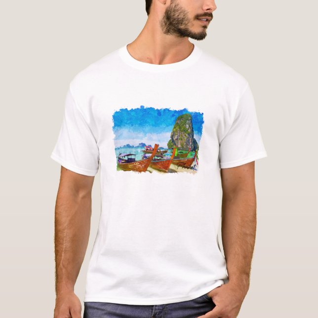 Tropical Phuket Thailand Beach View T Shirt (Framsida)