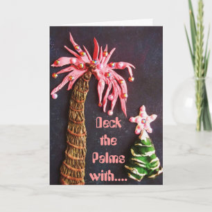 Tropical PINA COLADA CHRISTMAS w ROSA BLING! Helgkort