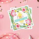 Tropical Pineapple Bröllop Bachelorette Luau Pappersservett<br><div class="desc">"Aloha" party-blöjor har en gult ananas med lush ram på grönt handflatan löv och tropiska hibiscus-blommor. Snyggt anpassningsbar Bachelorette Luau-text kan vara personlig med bridens namn. Vibrant färg omfattar rosa,  magenta,  grönt,  gult,  skaldjur och akvblått.</div>