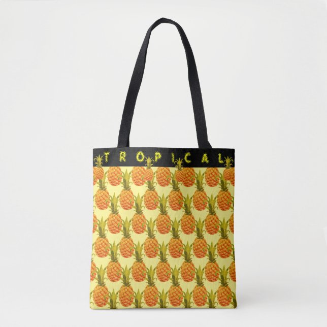 Tropical Pineapple Carry-all Tote Bag Tygkasse (Framsida)