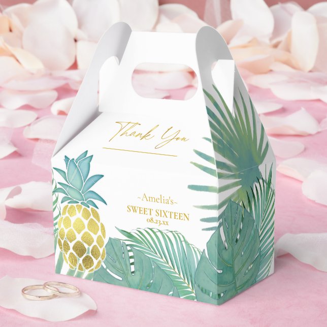 Tropical Pineapple Handflatan Sweet 16 ID922 Presentaskar (Bröllop)