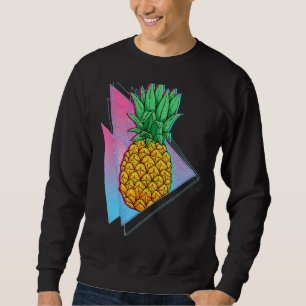 Tropical Pineapple Summer Vibes Synthwave 90 s Vap Lång Ärmad Tröja