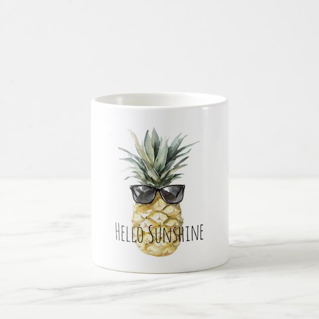 Tropical Pineapple Sunglasses Sunshine Kaffemugg (Center)