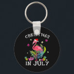Tropical Pink Flamingo Christmas In July Summer 1  Nyckelring<br><div class="desc">Tropical Pink Flamingo Christmas In July Summer 1</div>
