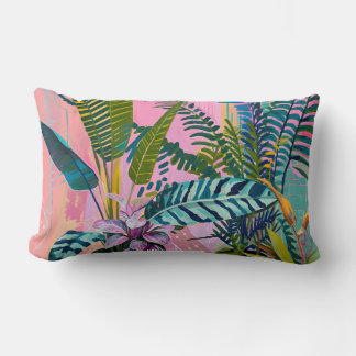 Tropical pink flamingos set against lush green lumbarkudde