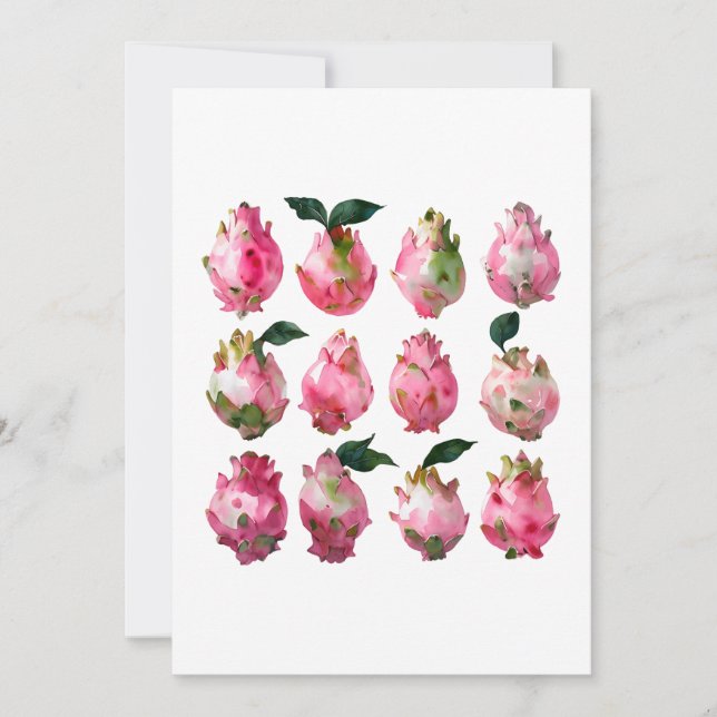 Tropical Pitaya Watercolor Art Art Inbjudningar (Framsida)