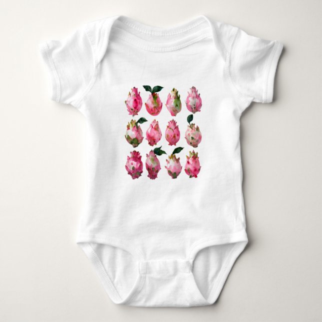 Tropical Pitaya Watercolor Art Art T Shirt (Framsida)