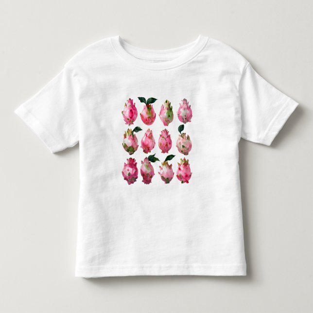 Tropical Pitaya Watercolor Art Art T Shirt (Framsida)
