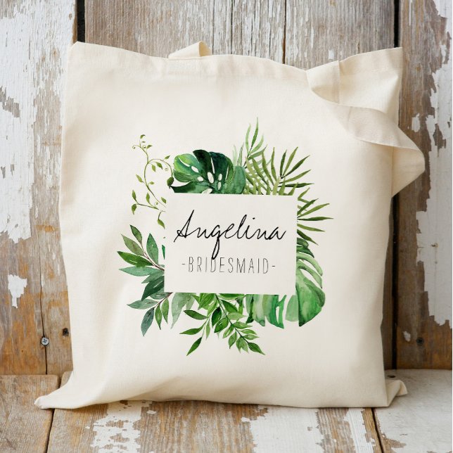 Tropical Plam Löv Personlig Bridesmaid Tygkasse (Skapare uppladdad)