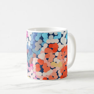 Tropical Plumeria Doged Flowers Abstrakt Kaffemugg