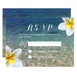 Tropical Plumeria Flowers Beach Wedding OSA Kort