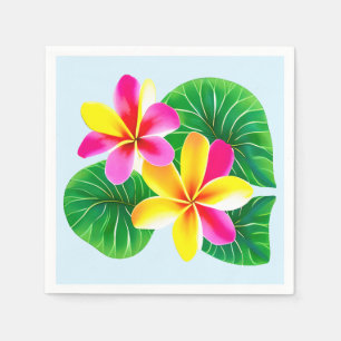 Tropical Plumeria Flowers Pappersservett