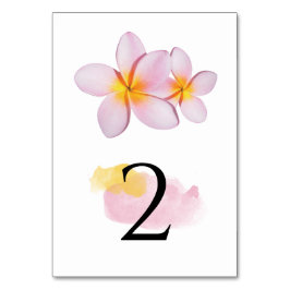 Tropical Plumeria Frangipani Bröllop Bordsnummer