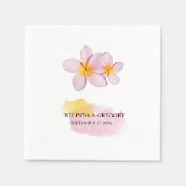 Tropical Plumeria Frangipani Bröllop Pappersservett