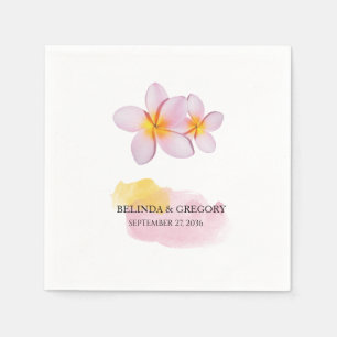 Tropical Plumeria Frangipani Bröllop Pappersservett